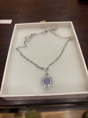 Lavender Fluorite fused with Quartz on Rhodium